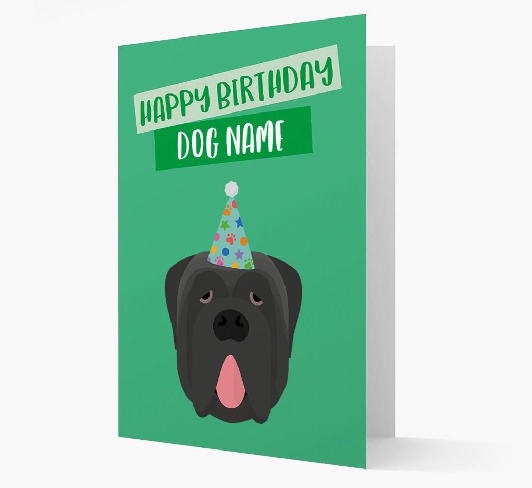 Personalised 'Happy Birthday {dogsName}' Card with {breedCommonName} Icon