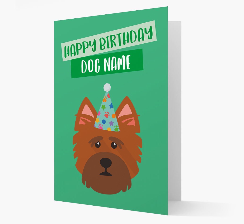 Personalised 'Happy Birthday {dogsName}' Card with {breedCommonName} Icon