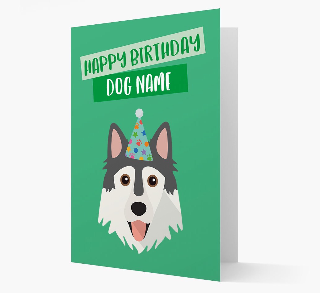 Personalised 'Happy Birthday {dogsName}' Card with {breedCommonName} Icon