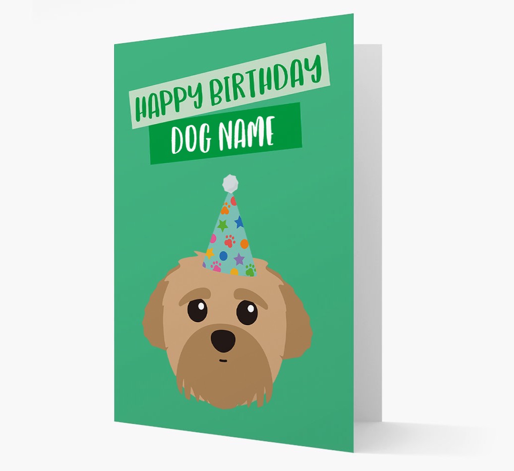 Personalised 'Happy Birthday {dogsName}' Card with {breedCommonName} Icon