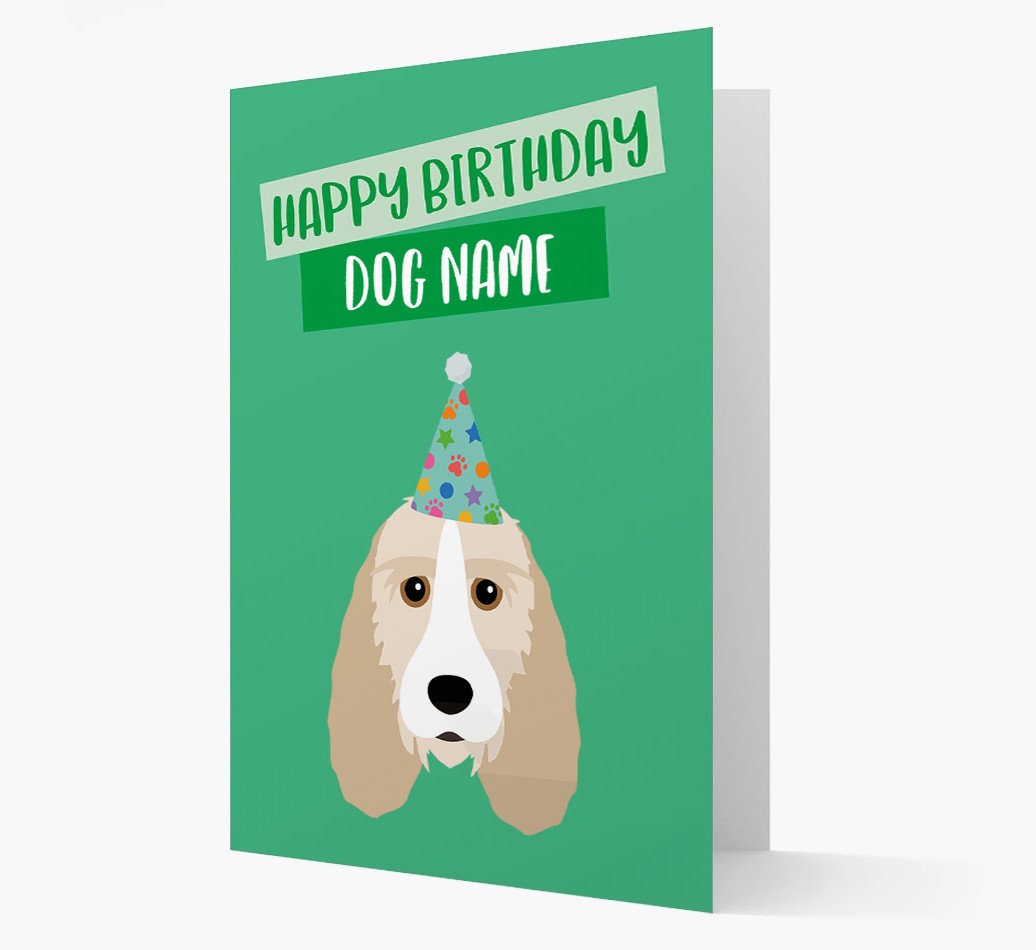 Personalised 'Happy Birthday {dogsName}' Card with {breedCommonName} Icon