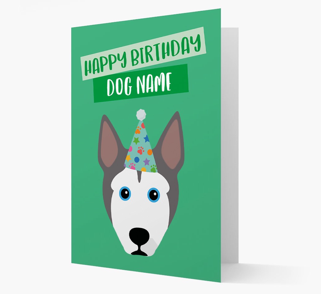 Personalised 'Happy Birthday {dogsName}' Card with {breedCommonName} Icon