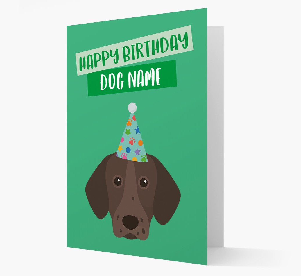 Personalised 'Happy Birthday {dogsName}' Card with {breedCommonName} Icon
