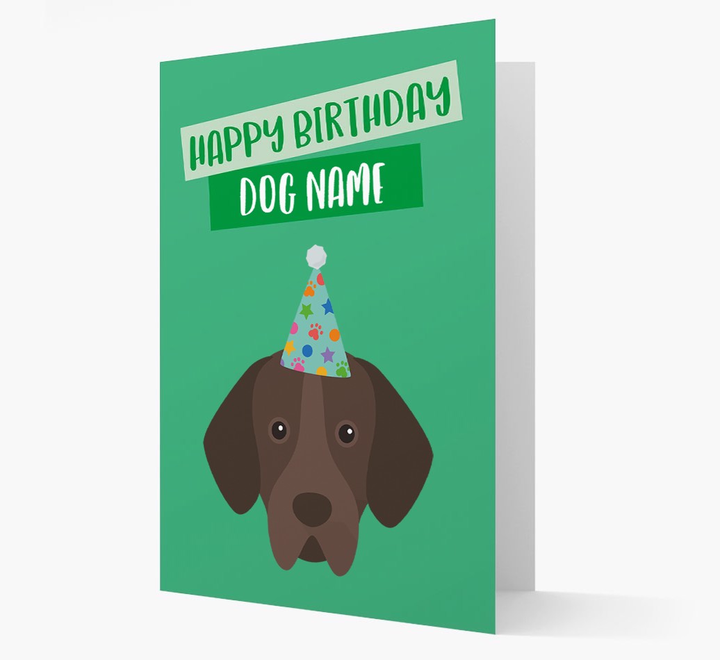 Personalised 'Happy Birthday {dogsName}' Card with {breedCommonName} Icon