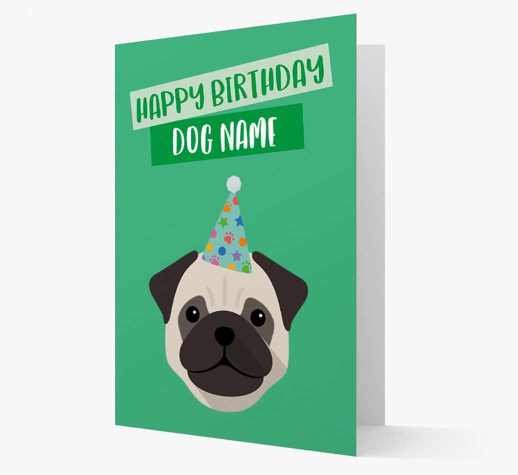 Personalised 'Happy Birthday {dogsName}' Card with {breedCommonName} Icon