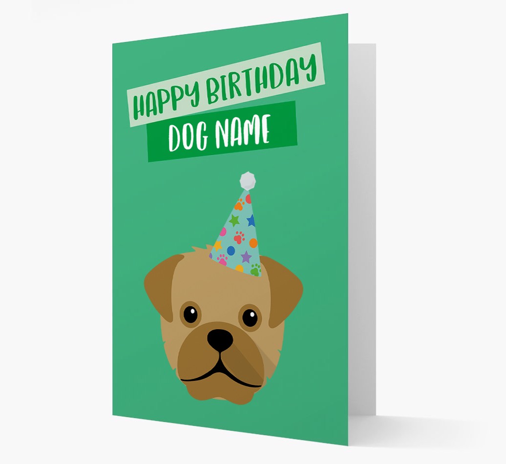 Personalised 'Happy Birthday {dogsName}' Card with {breedCommonName} Icon