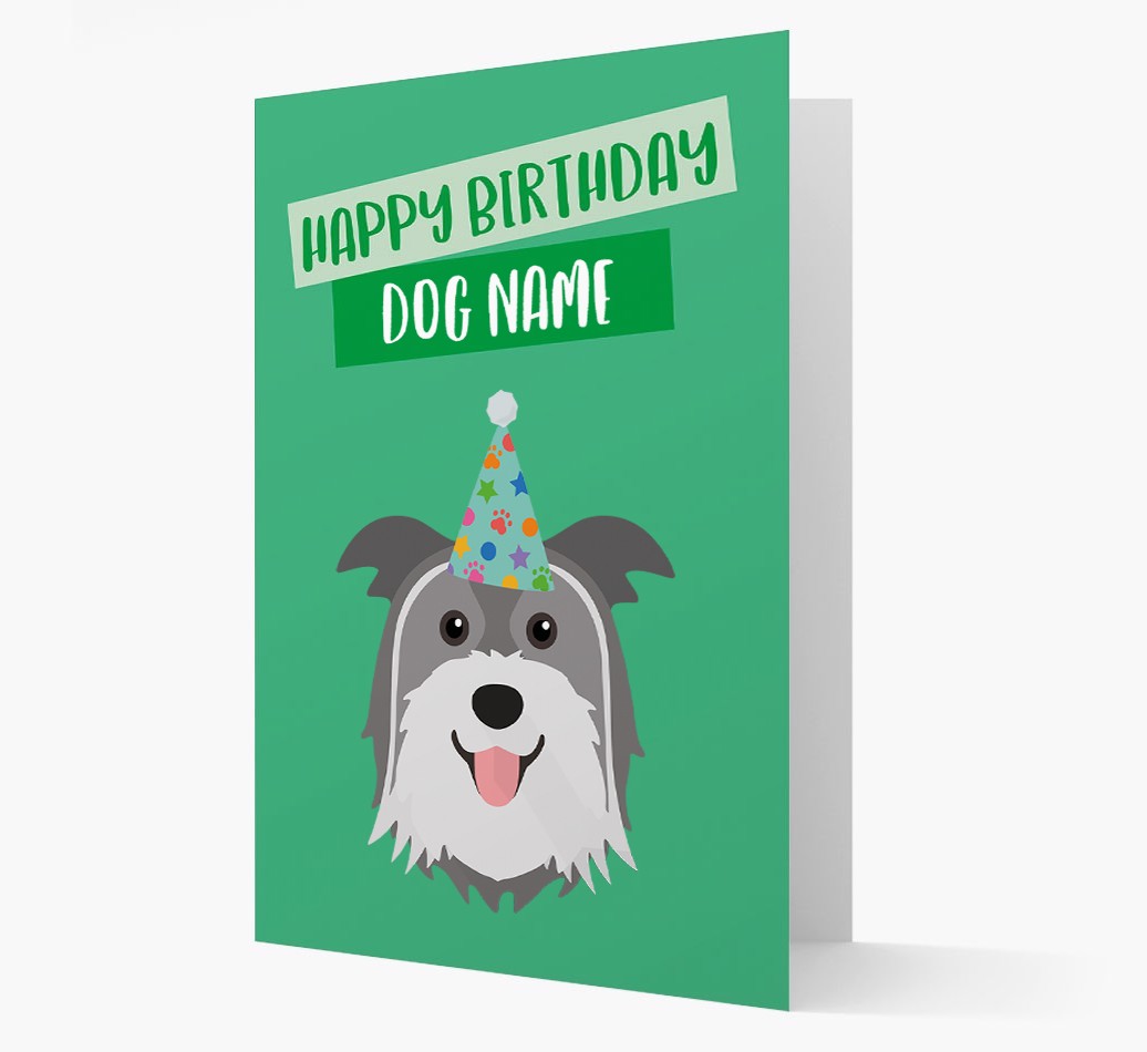 Personalised 'Happy Birthday {dogsName}' Card with {breedCommonName} Icon