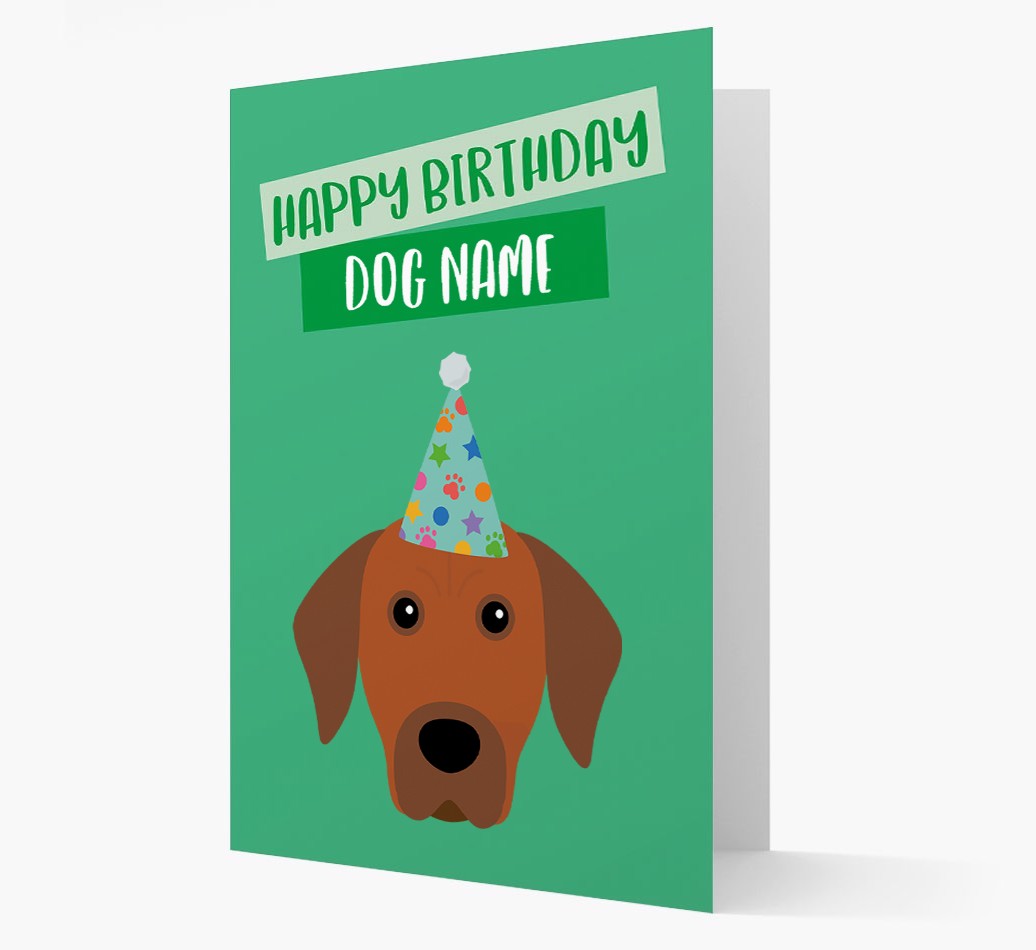 Personalised 'Happy Birthday {dogsName}' Card with {breedCommonName} Icon