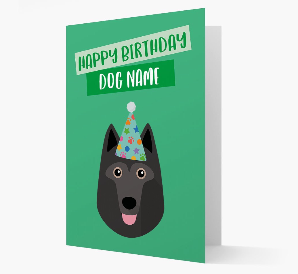 Personalised 'Happy Birthday {dogsName}' Card with {breedCommonName} Icon