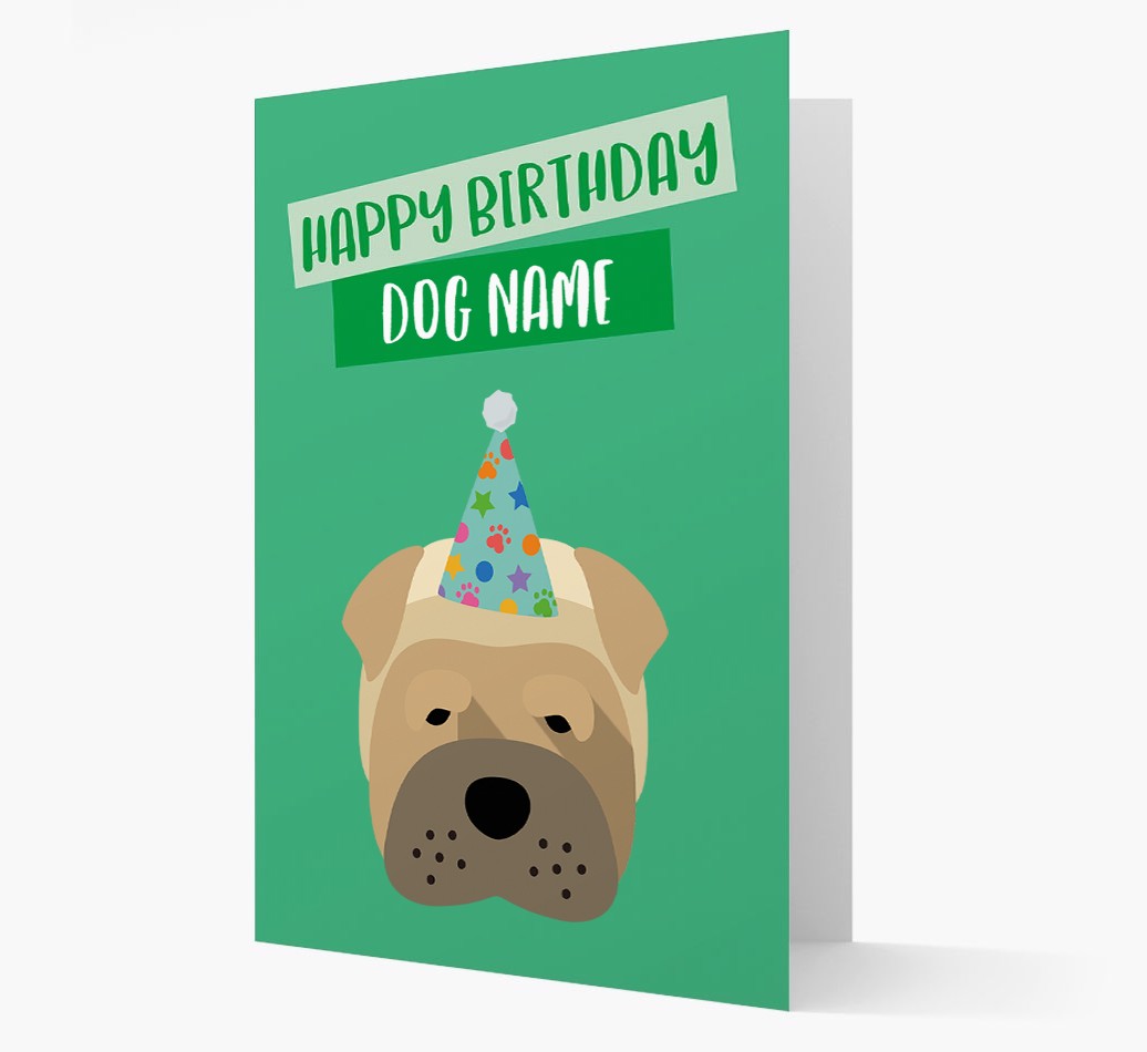 Personalised 'Happy Birthday {dogsName}' Card with {breedCommonName} Icon