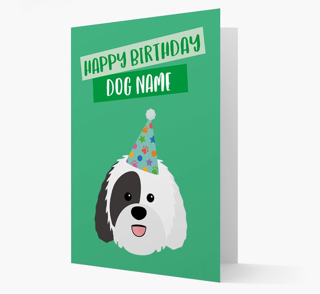 Personalised 'Happy Birthday {dogsName}' Card with {breedCommonName} Icon