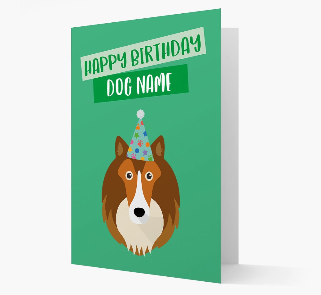 Personalised 'Happy Birthday {dogsName}' Card with {breedCommonName} Icon
