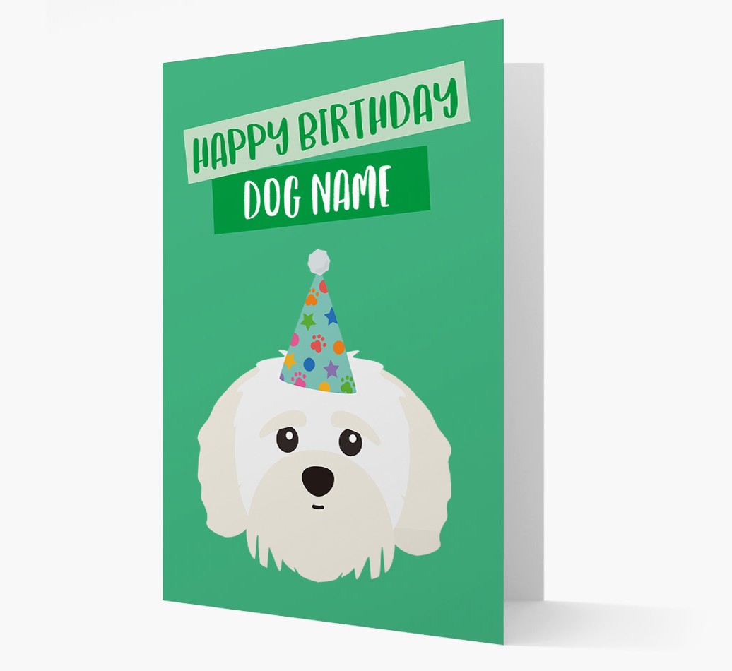 Personalised 'Happy Birthday {dogsName}' Card with {breedCommonName} Icon