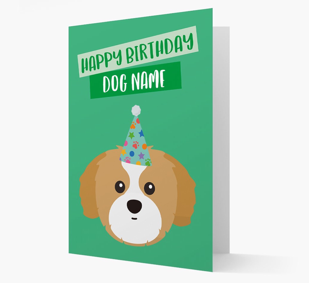 Personalised 'Happy Birthday {dogsName}' Card with {breedCommonName} Icon