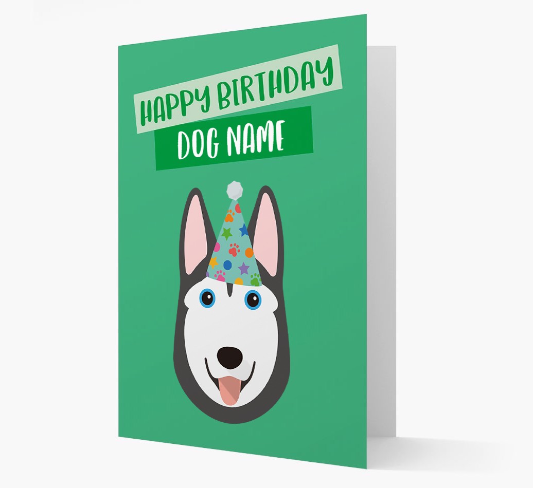 Personalised 'Happy Birthday {dogsName}' Card with {breedCommonName} Icon