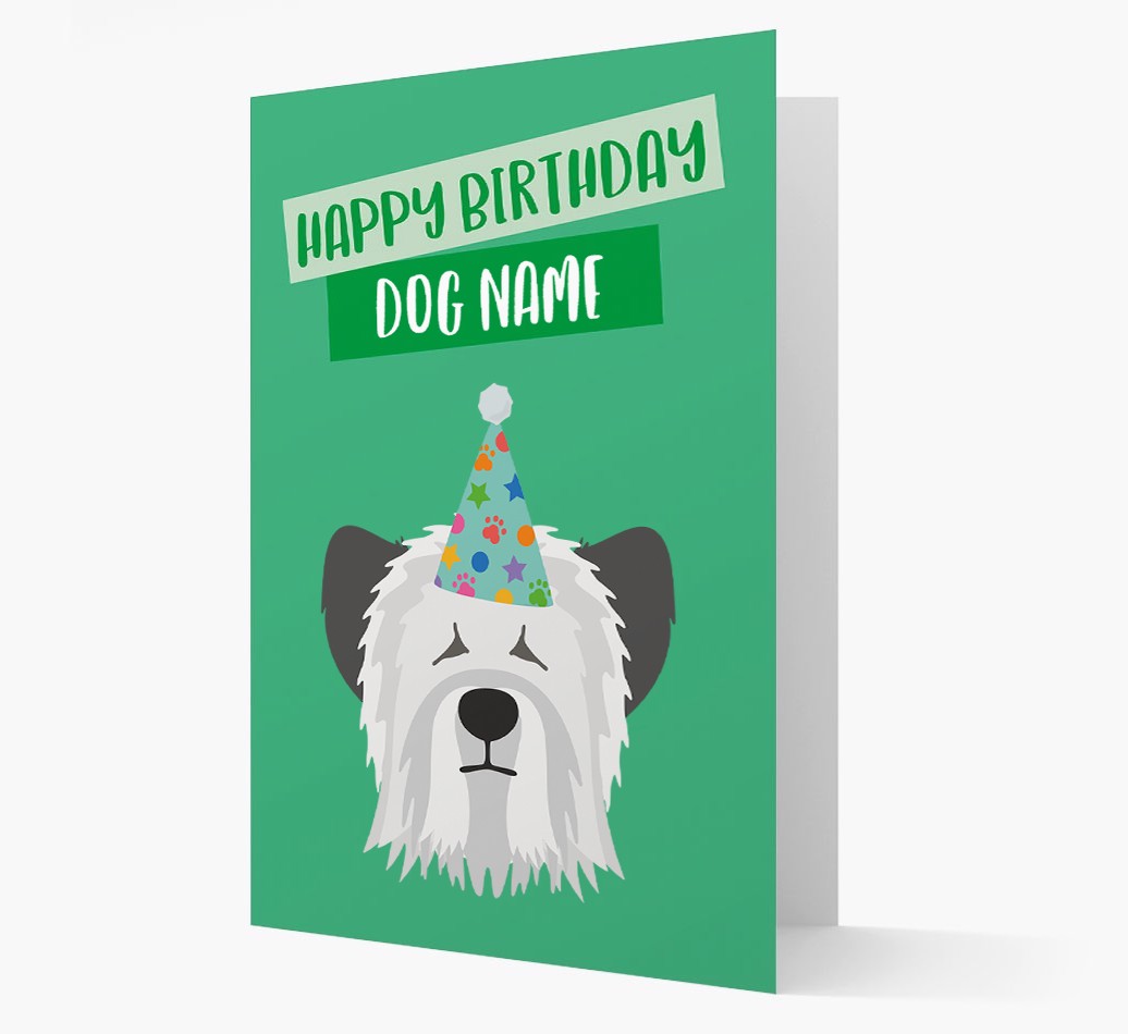 Personalised 'Happy Birthday {dogsName}' Card with {breedCommonName} Icon