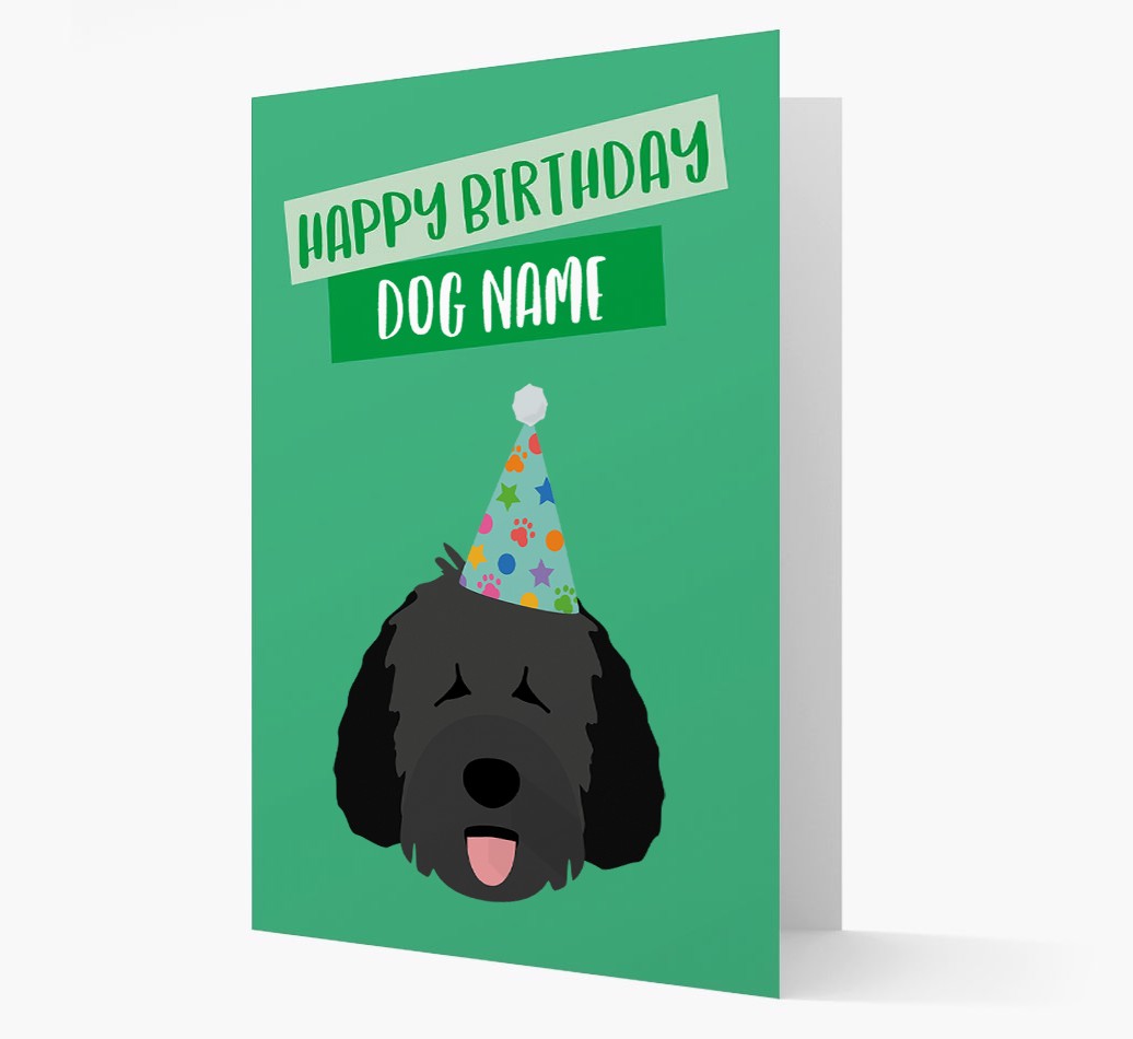 Personalised 'Happy Birthday {dogsName}' Card with {breedCommonName} Icon