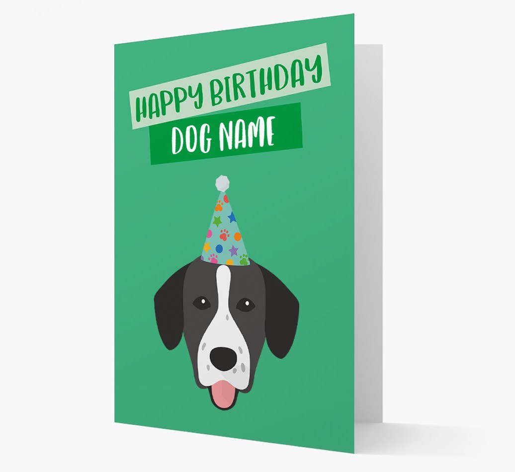 Personalised 'Happy Birthday {dogsName}' Card with {breedCommonName} Icon