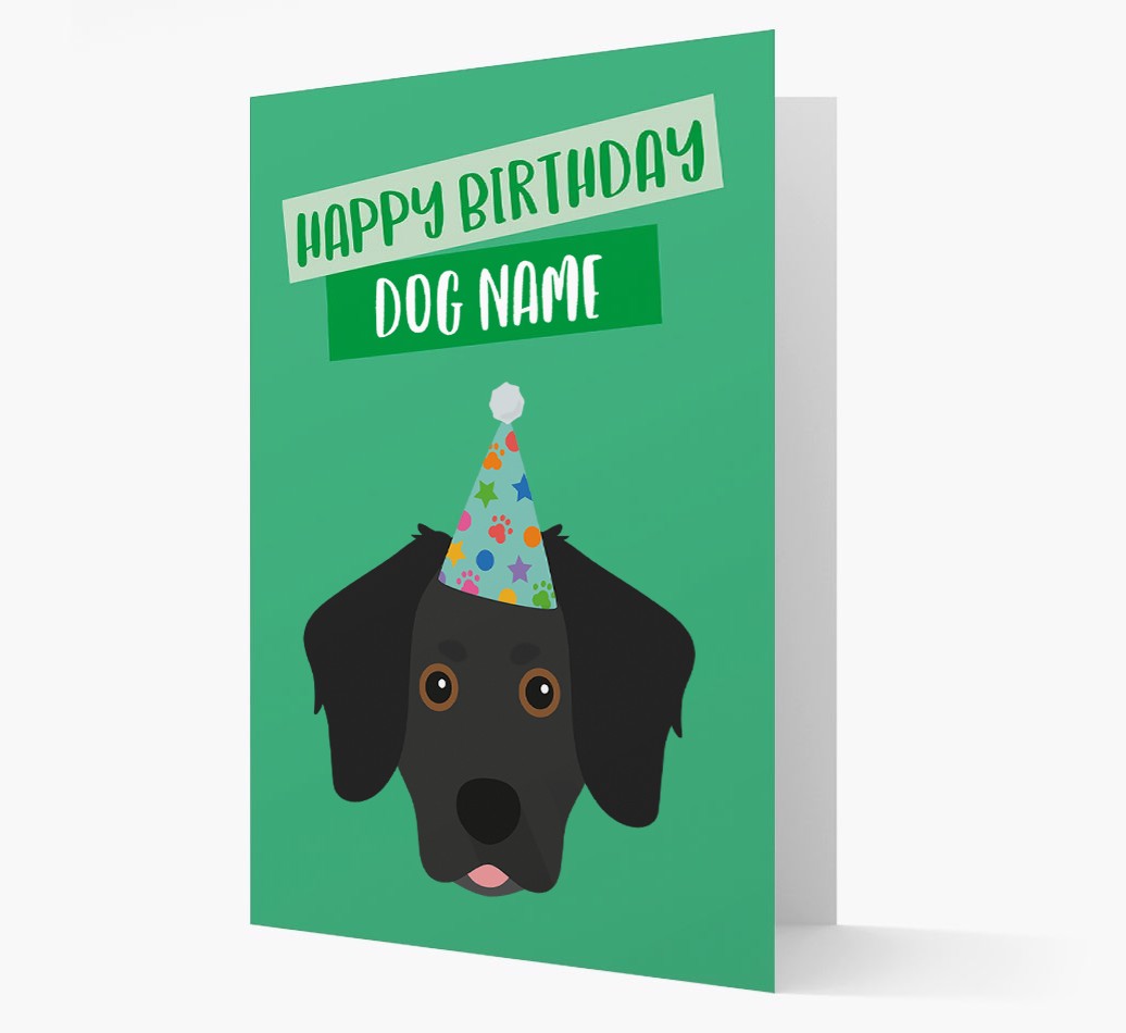 Personalised 'Happy Birthday {dogsName}' Card with {breedCommonName} Icon