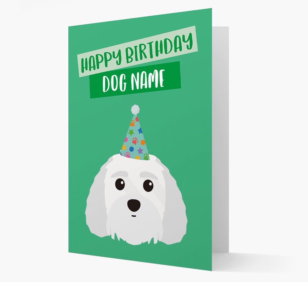 Personalised 'Happy Birthday {dogsName}' Card with {breedCommonName} Icon