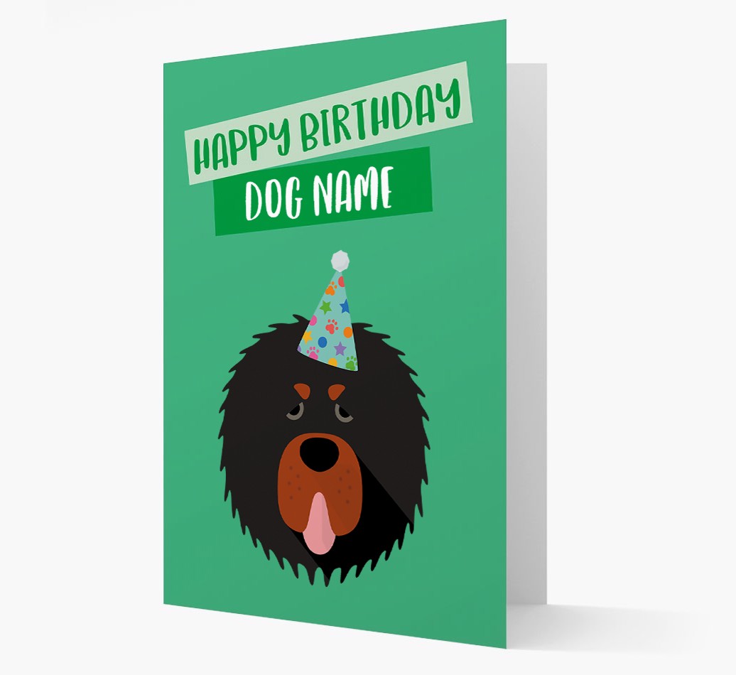 Personalised 'Happy Birthday {dogsName}' Card with {breedCommonName} Icon