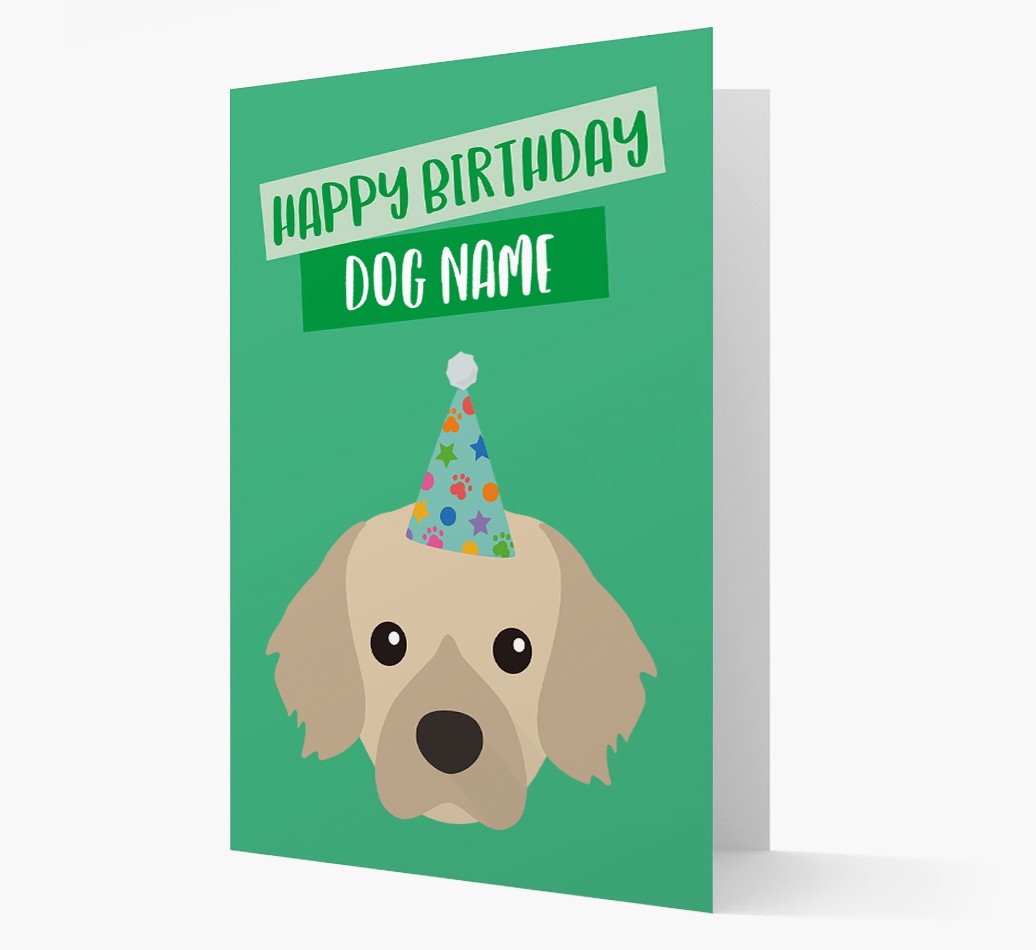 Personalised 'Happy Birthday {dogsName}' Card with {breedCommonName} Icon