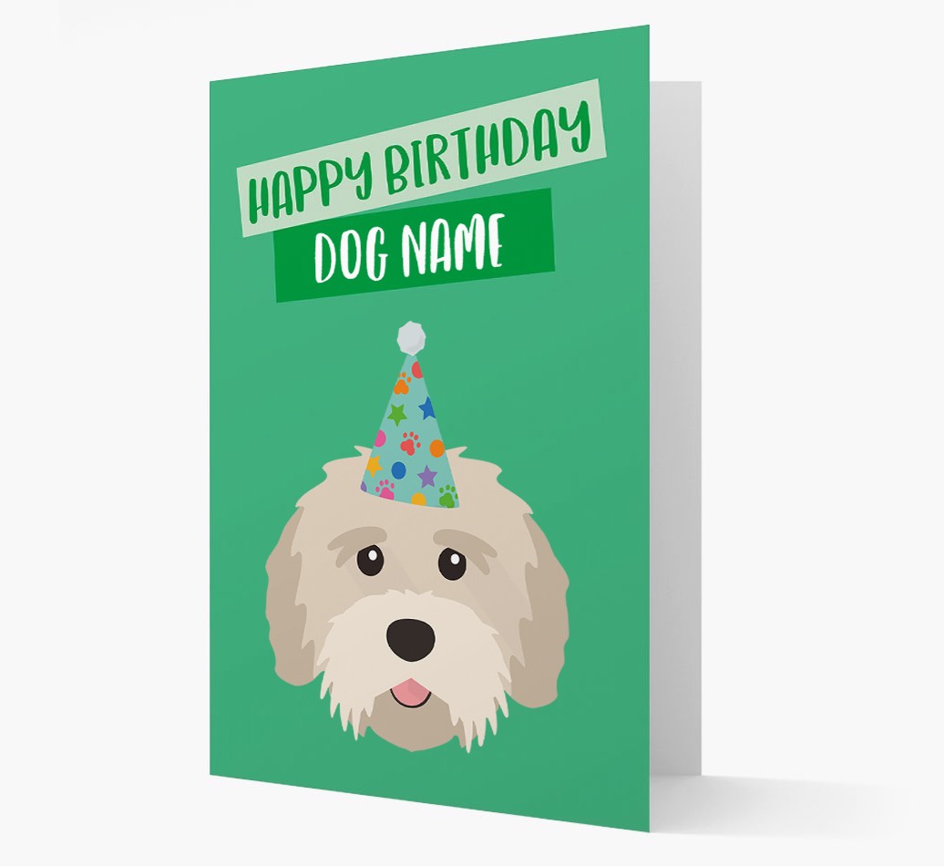 Personalised 'Happy Birthday {dogsName}' Card with {breedCommonName} Icon