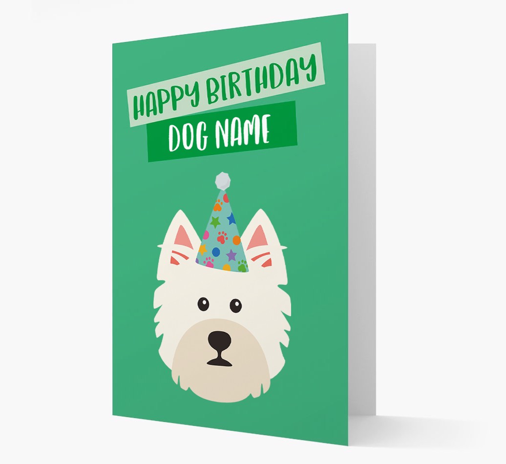 Personalised 'Happy Birthday {dogsName}' Card with {breedCommonName} Icon