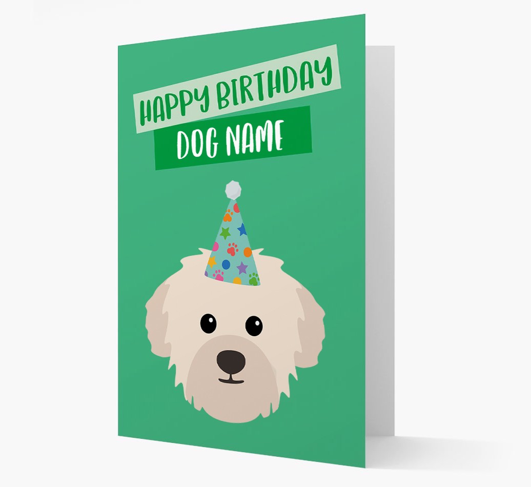 Personalised 'Happy Birthday {dogsName}' Card with {breedCommonName} Icon
