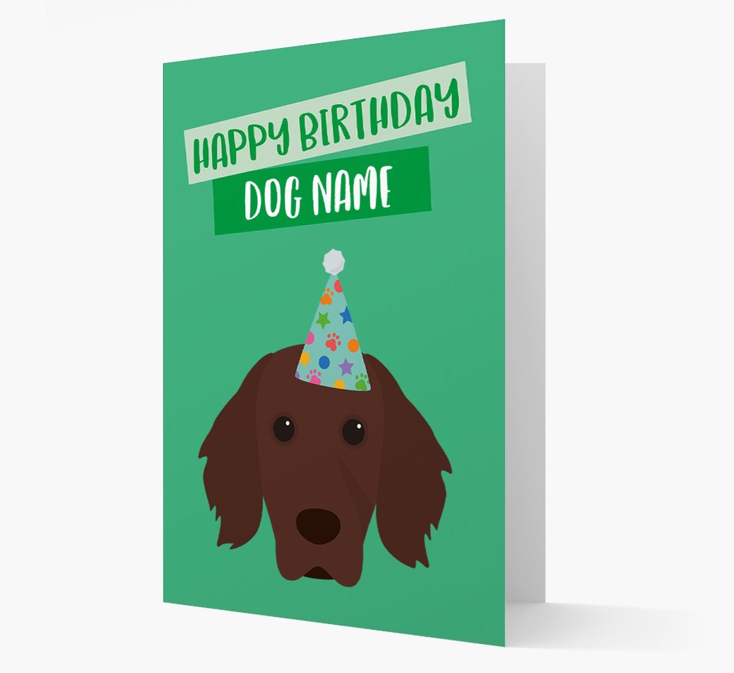 Personalised 'Happy Birthday {dogsName}' Card with {breedCommonName} Icon