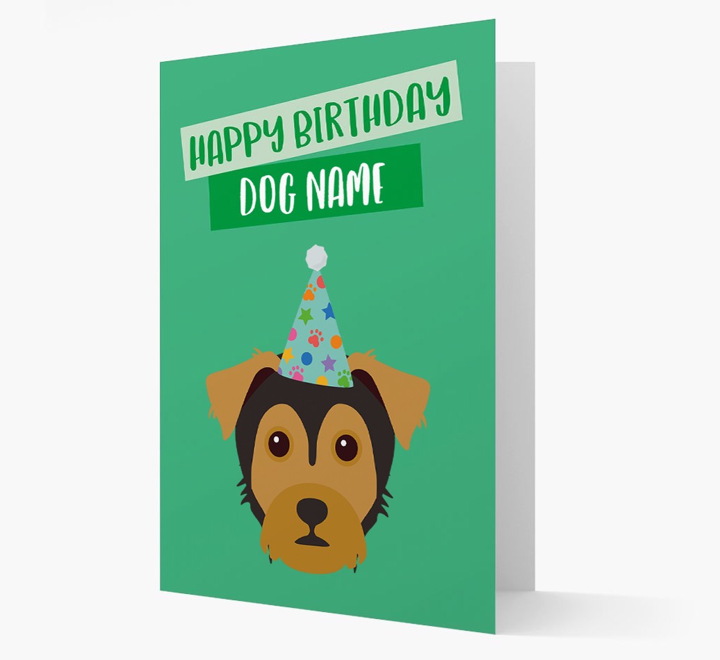 Personalised 'Happy Birthday {dogsName}' Card with {breedCommonName} Icon