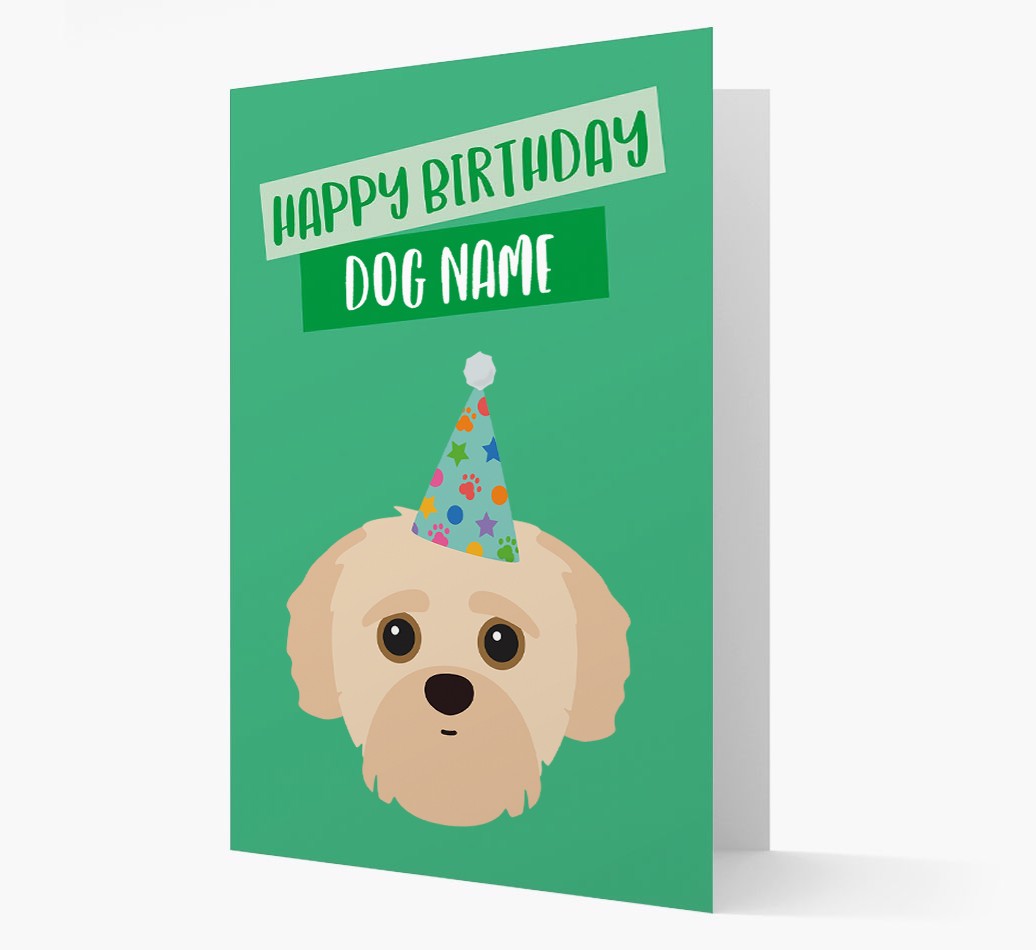Personalised 'Happy Birthday {dogsName}' Card with {breedCommonName} Icon