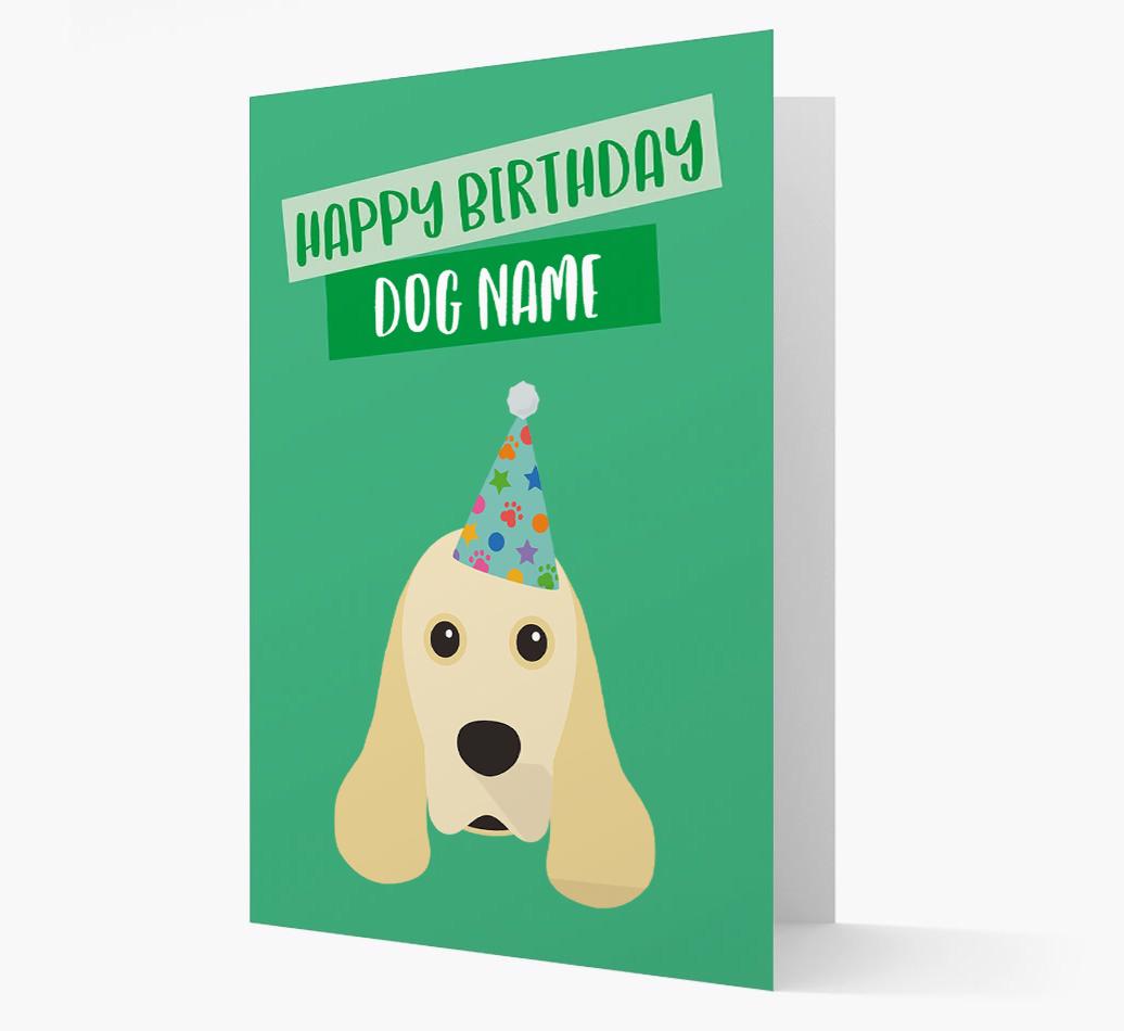 Personalized 'Happy Birthday {dogsName}' Card with {breedCommonName} Icon