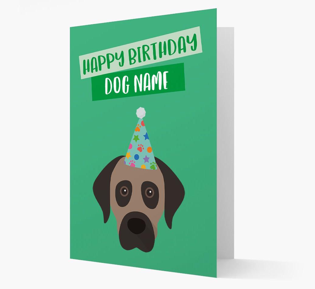 Personalized 'Happy Birthday {dogsName}' Card with {breedCommonName} Icon