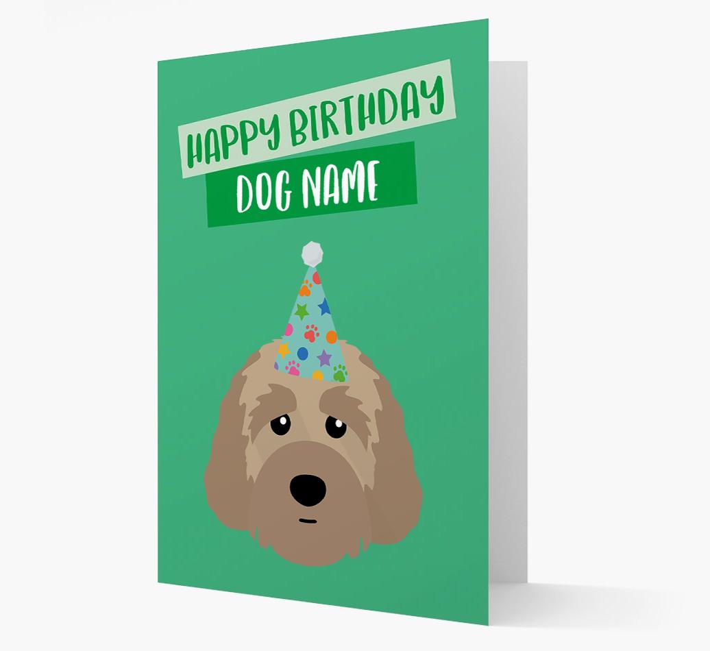 Personalized 'Happy Birthday {dogsName}' Card with {breedCommonName} Icon
