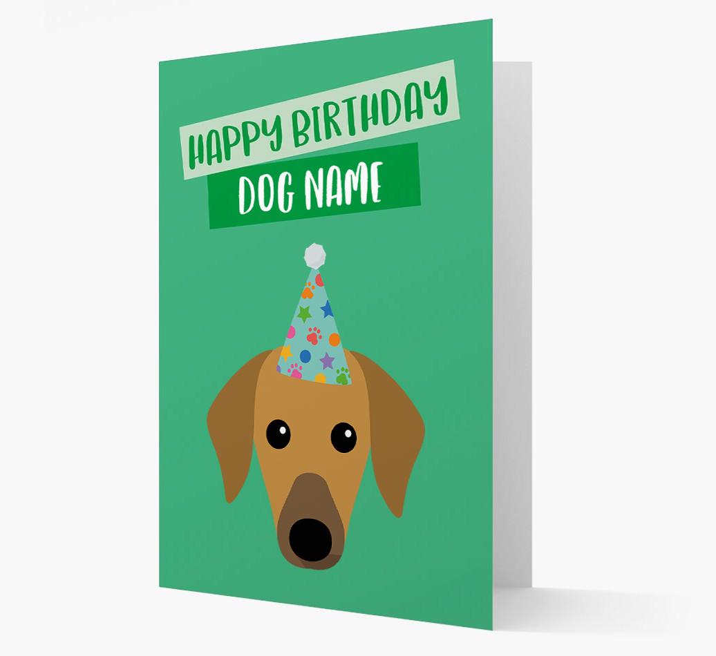 Personalized 'Happy Birthday {dogsName}' Card with {breedCommonName} Icon