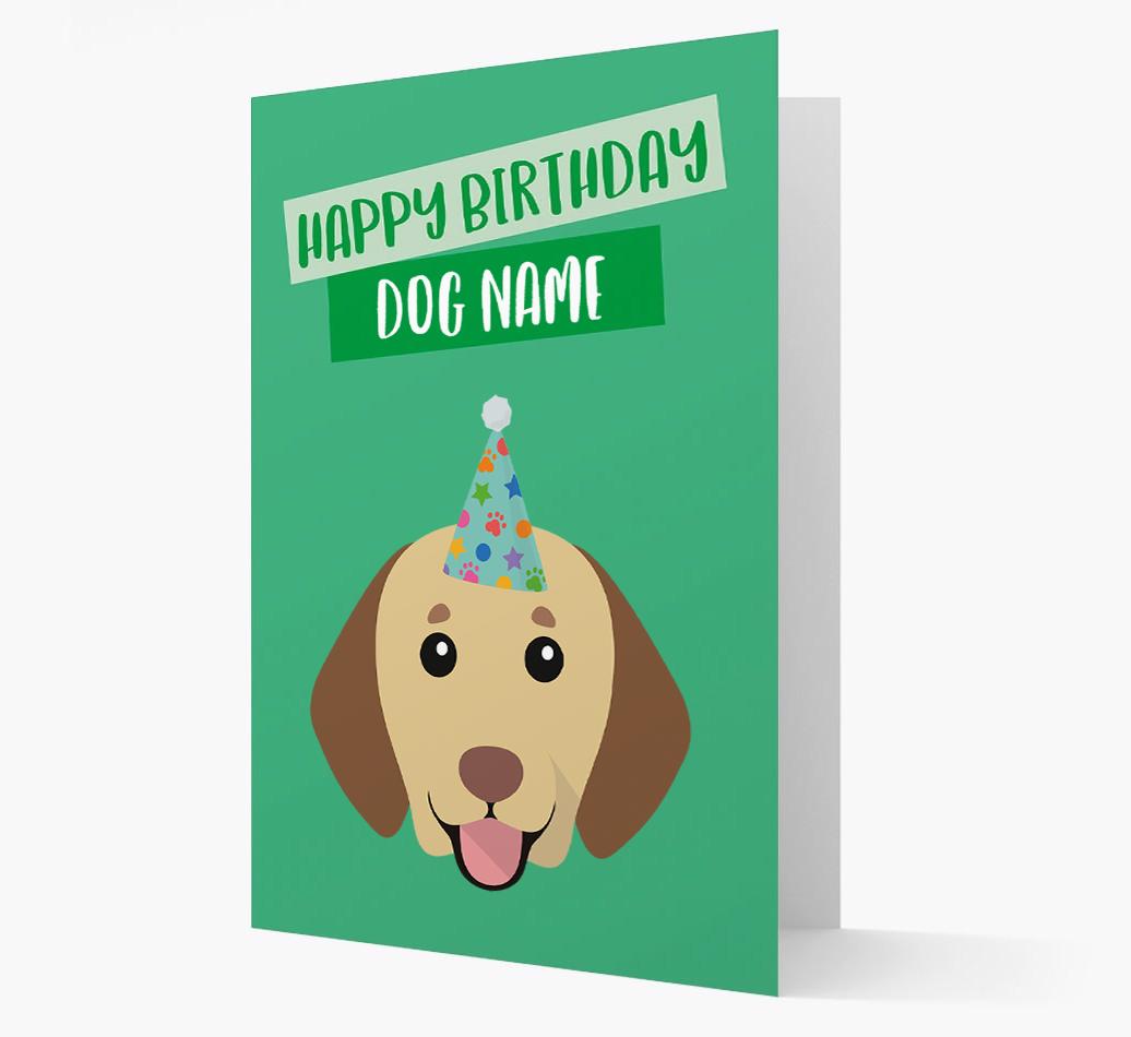 Personalized 'Happy Birthday {dogsName}' Card with {breedCommonName} Icon