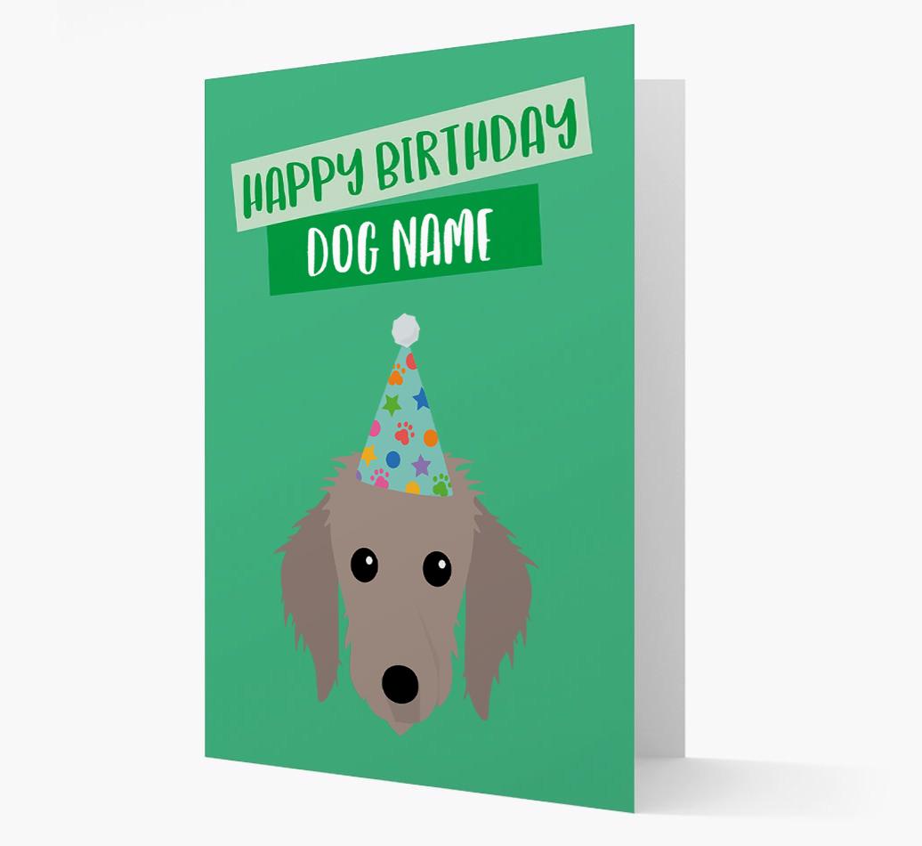 Personalized 'Happy Birthday {dogsName}' Card with {breedCommonName} Icon