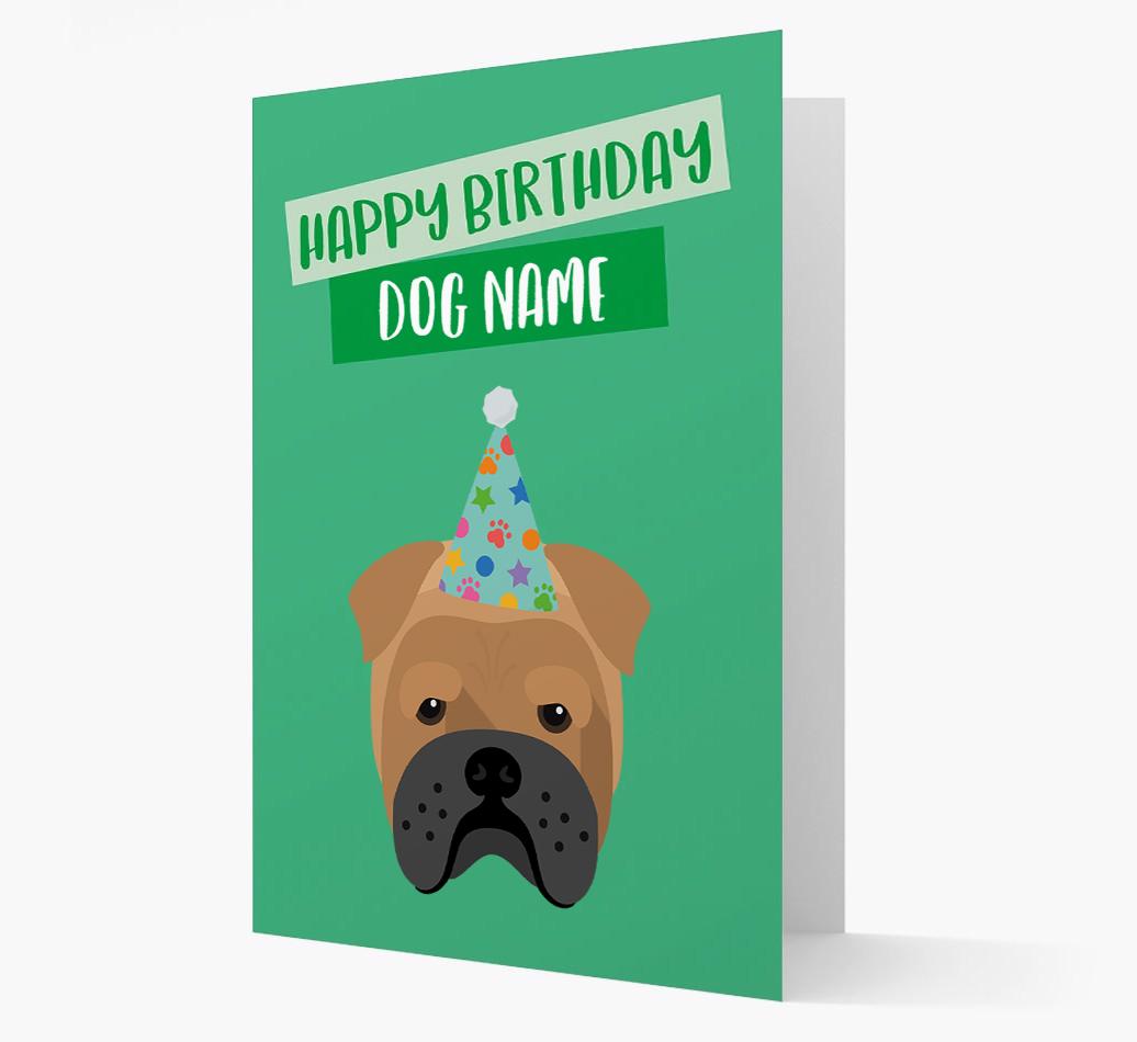 Personalized 'Happy Birthday {dogsName}' Card with {breedCommonName} Icon