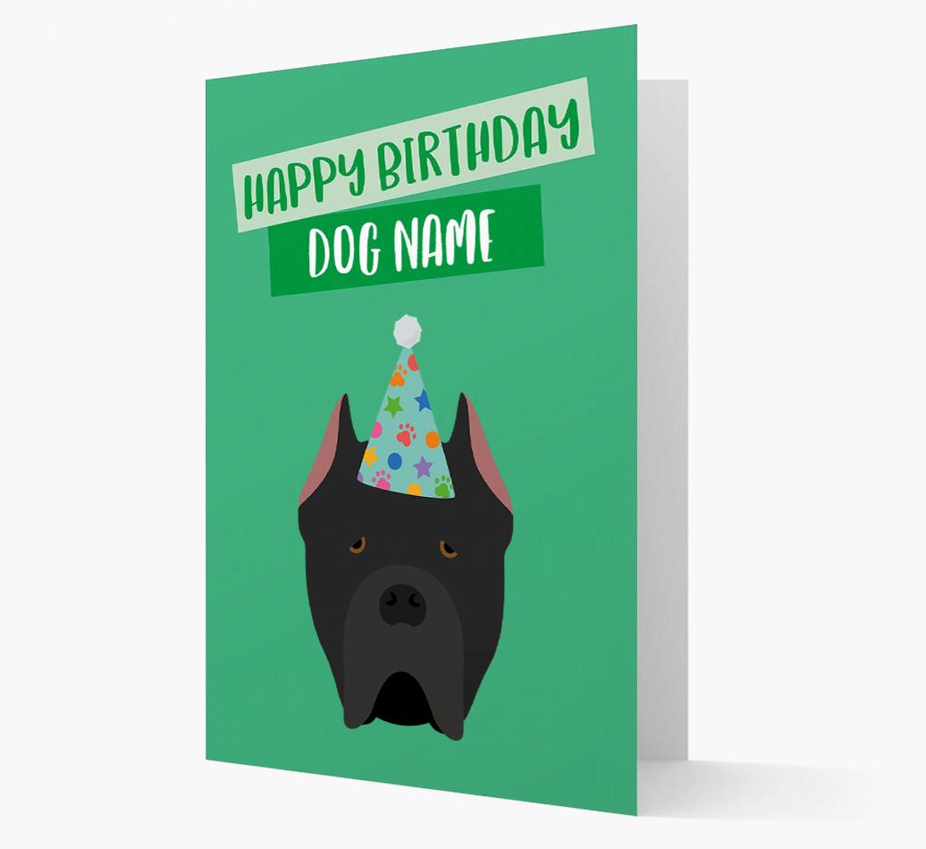 Personalized 'Happy Birthday {dogsName}' Card with {breedCommonName} Icon