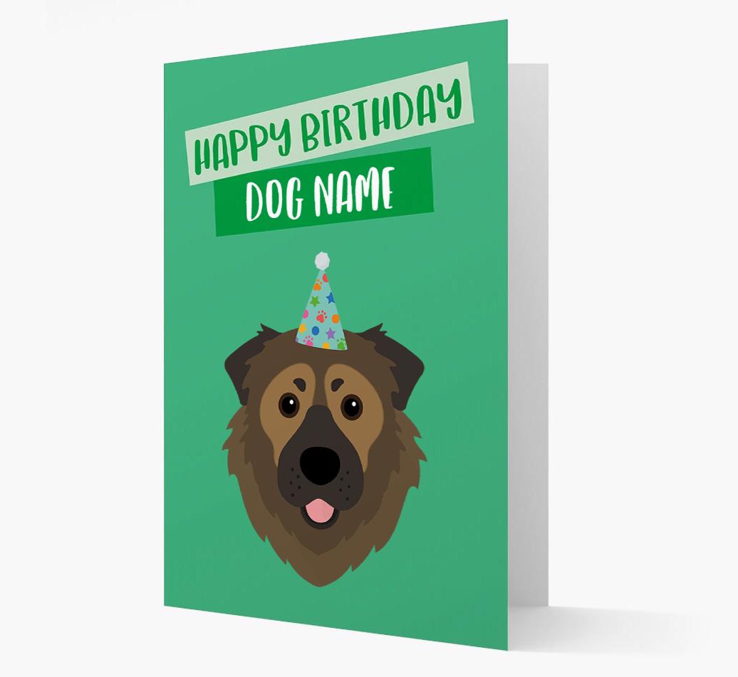 Personalized 'Happy Birthday {dogsName}' Card with {breedCommonName} Icon