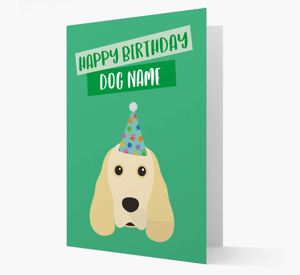 Personalized 'Happy Birthday {dogsName}' Card with {breedCommonName} Icon