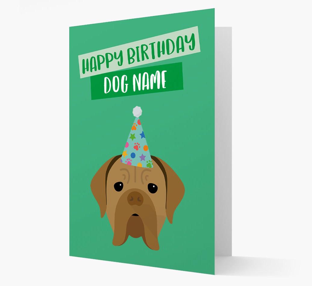 Personalized 'Happy Birthday {dogsName}' Card with {breedCommonName} Icon