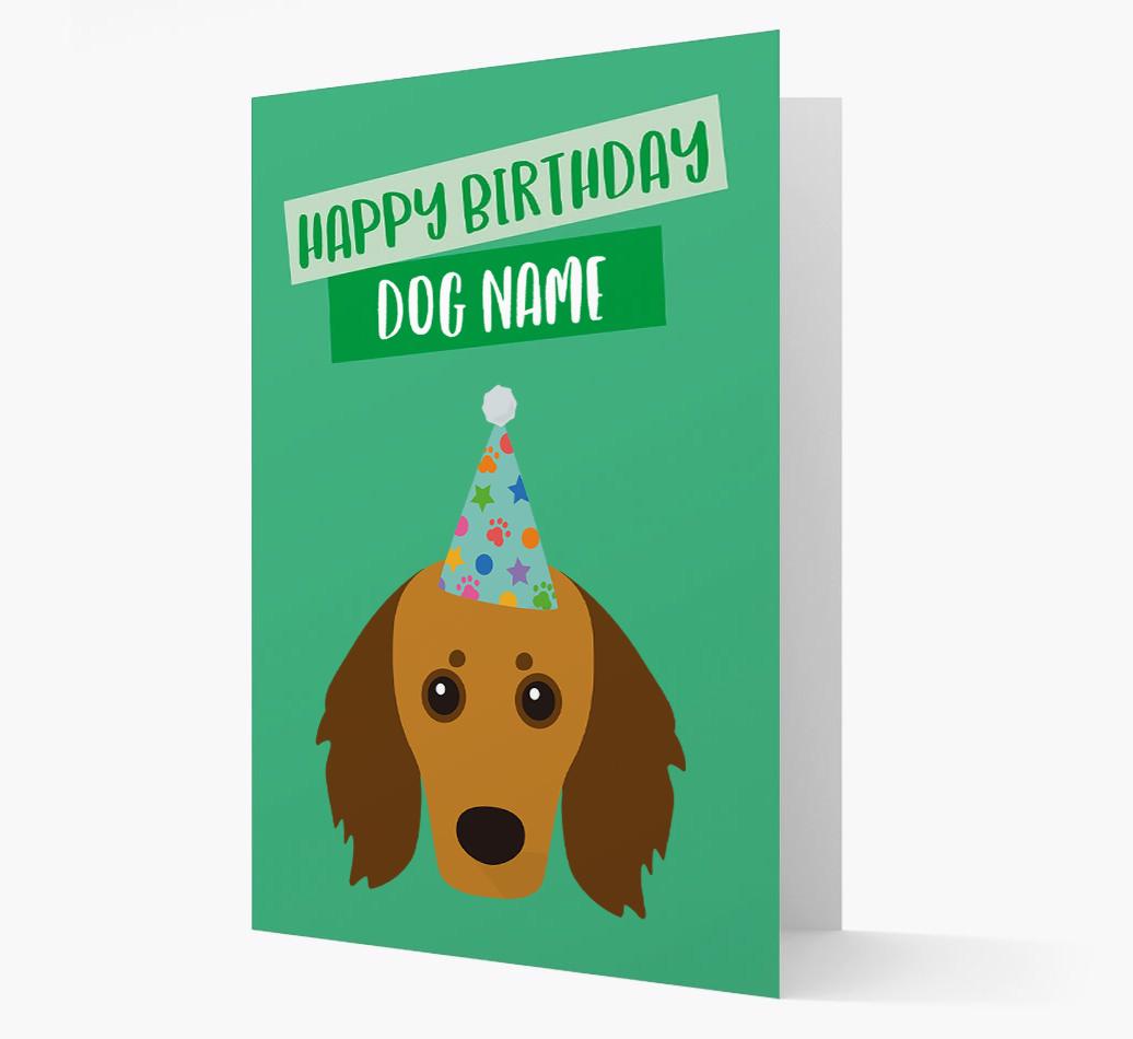 Personalized 'Happy Birthday {dogsName}' Card with {breedCommonName} Icon