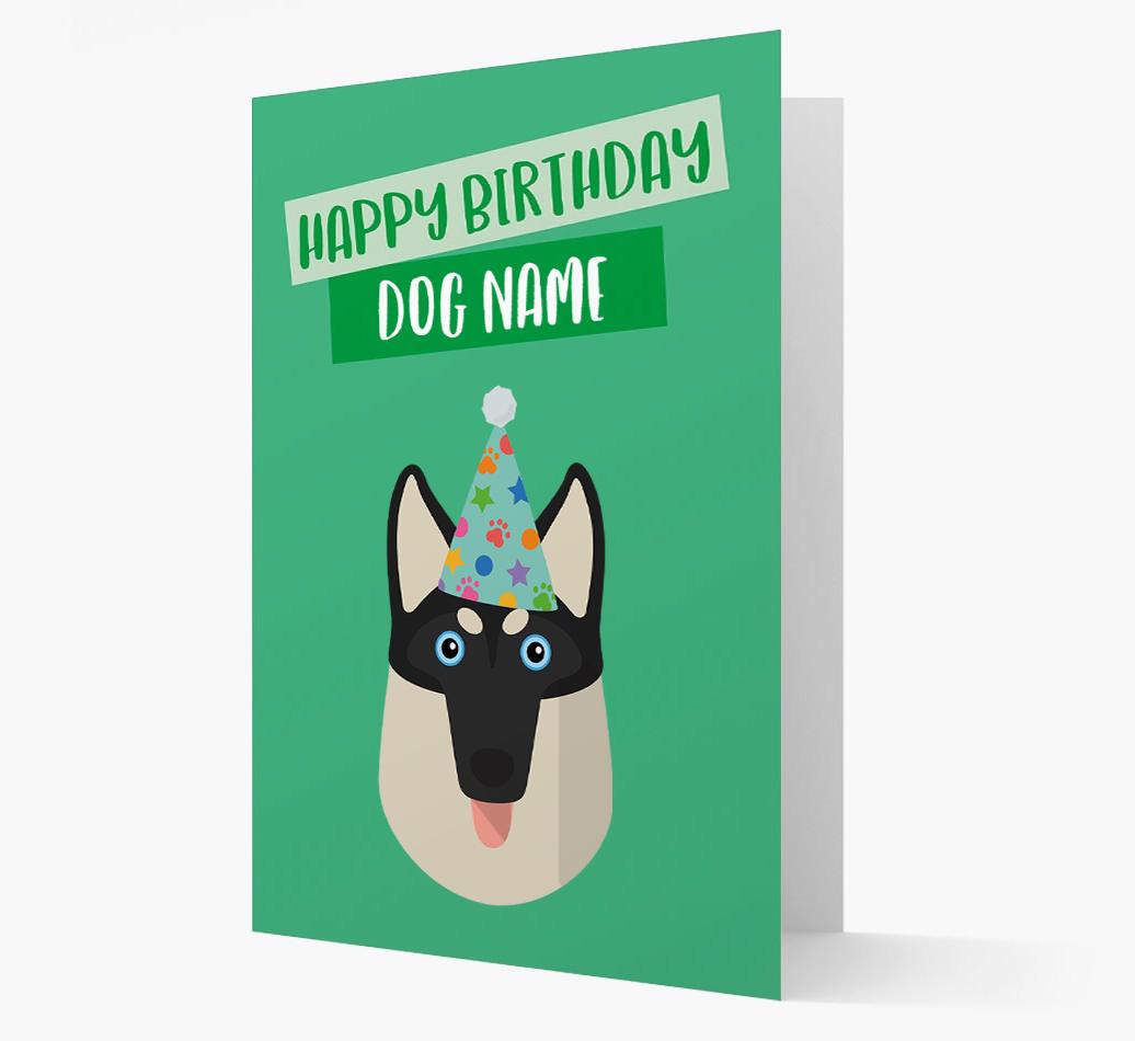 Personalized 'Happy Birthday {dogsName}' Card with {breedCommonName} Icon