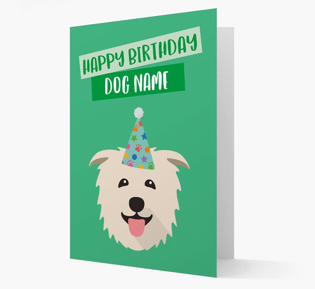 Personalized 'Happy Birthday {dogsName}' Card with {breedCommonName} Icon