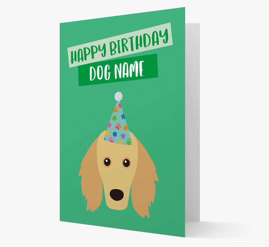 Personalized 'Happy Birthday {dogsName}' Card with {breedCommonName} Icon