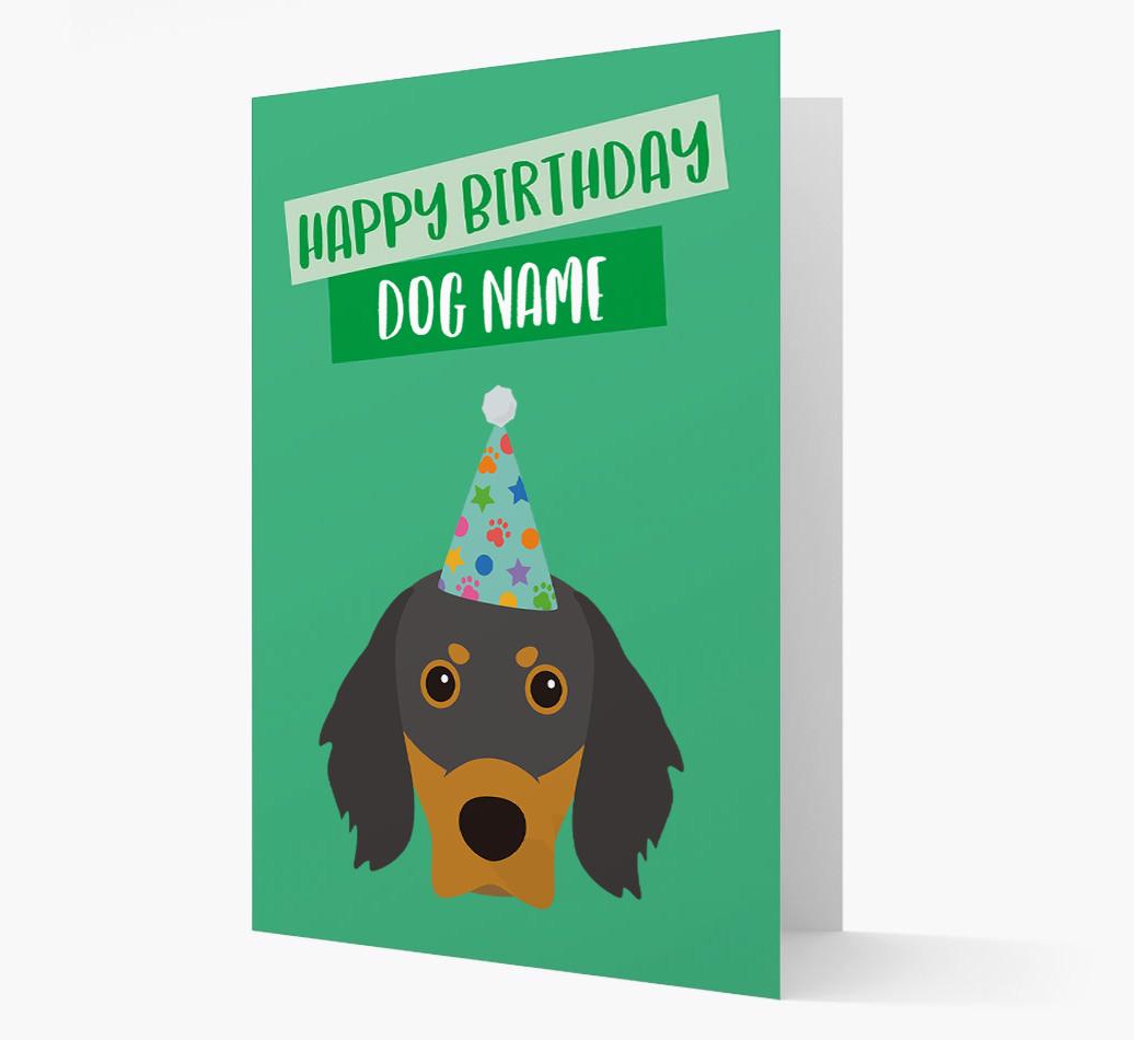 Personalized 'Happy Birthday {dogsName}' Card with {breedCommonName} Icon