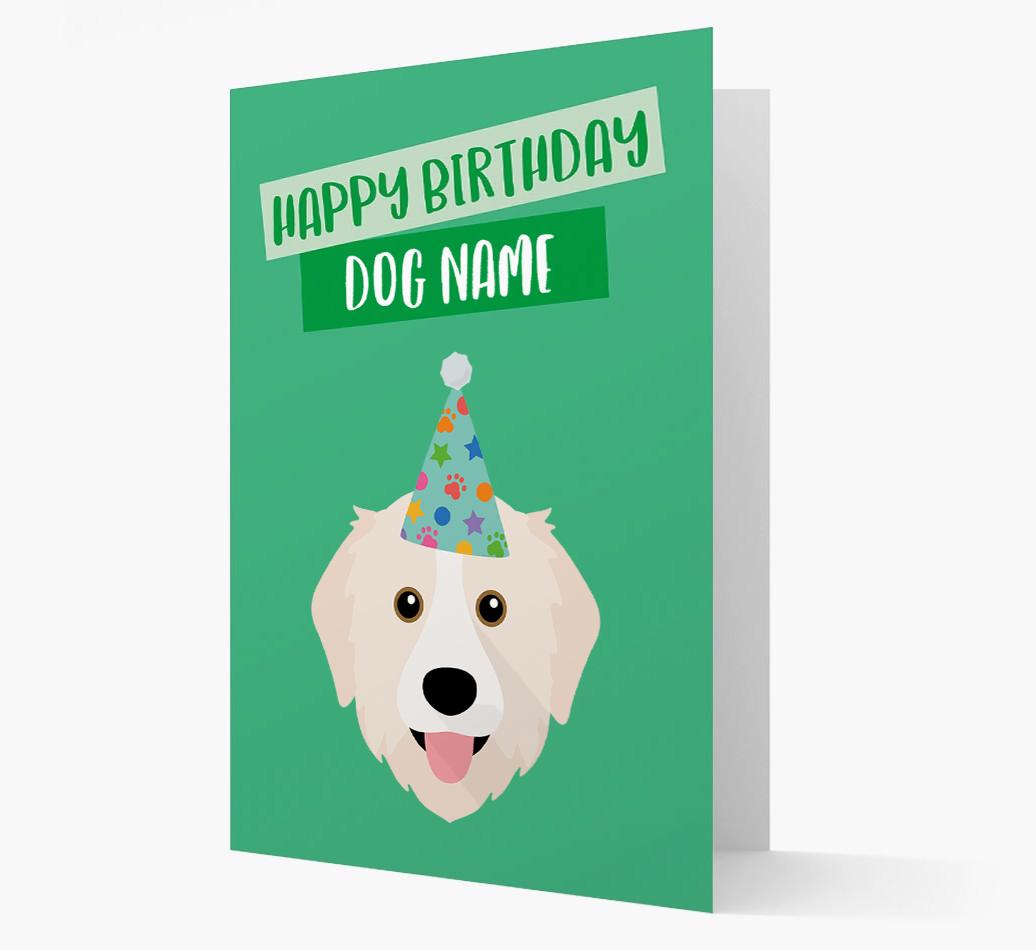 Personalised 'Happy Birthday {dogsName}' Card with {breedCommonName} Icon