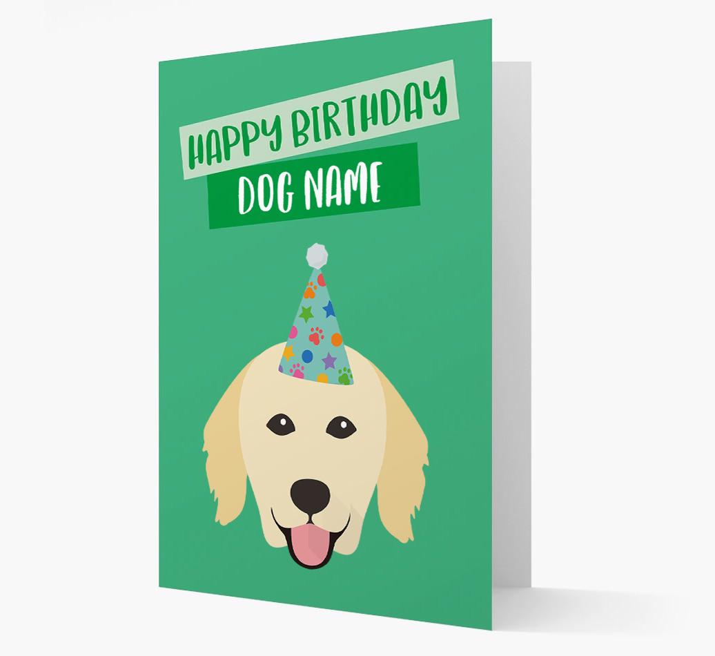 Personalized 'Happy Birthday {dogsName}' Card with {breedCommonName} Icon